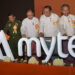 (From L to R) Snr-Gen Min Aung Hlaing, Minister of Transport and Communications U Thant Sin Maung, Minister of Electricity and Energy U Win Khaing and Minister of Planning and Finance U Kyaw Win attend a ceremony inaugurating Mytel’s network on Feb. 13, 2018. / Snr-Gen Min Aung Hlaing / Facebook