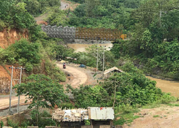 The Indo-Myanmar Friendship Bridge seen from the integrated checkpoint in Moreh, the Indian border town with Tamu, Myanmar in June 2018. / Nyein Nyein / The Irrawaddy / Nyein Nyein / The Irrawaddy