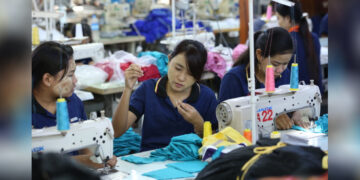 A garment factory in Yangon in 2017. / The Irrawaddy