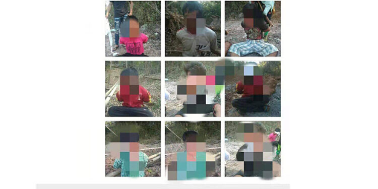 Photos released by two Ta’ang rights groups reportedly found on a memory card appear to show some of the 10 missing residents of Mann Lee village in northern Shan State. According to locals, the 10 were detained by the RCSS. The 10 people disappeared on March 1 during fighting between rival ethnic armed groups in the village in Namtu Township. / TWO, TSYU