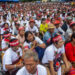 Thousands gather in downtown Yangon on Wednesday morning to show their solidarity with the Union Parliament's Charter Amendment Committee's report. / Aung Kyaw Htet / The Irrawaddy
