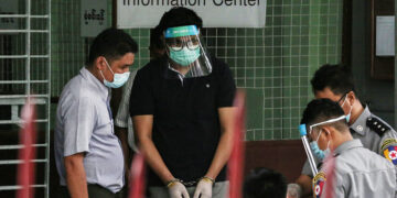 Canadian pastor Saw David Lah appears at Yangon's Mayangone Township Court on Wednesday before being sent to prison. / Myo Min Soe