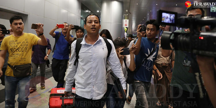 Arakanese deportee Ko Tin Hlaing Oo, who arrived back in Yangon on Wednesday night, is being held in Naypyitaw. / Moe Myint / The Irrawaddy
