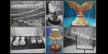 Some of the Myanmar royal treasures returned by Britain.