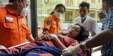 Ma Moe Moe Nwe was sent to Sittwe Hospital. Min Aung Khine / The Irrawaddy