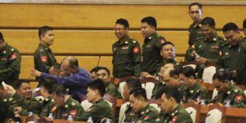 Military representatives of the Lower House. / Htet Naing Zaw / The Irrawaddy