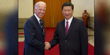 The then US vice president, Joseph Biden, and Chinese President Xi Jinping in China in August 2011. / Embassy of the People's Republic of China, Washington