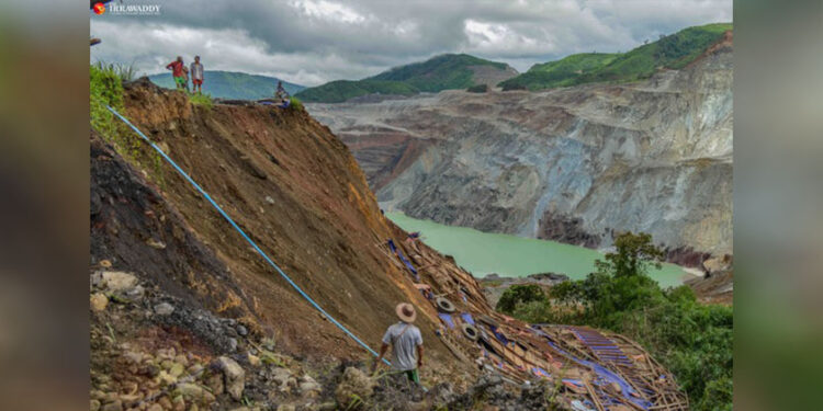 A jade mine in Hpakant, Kachin State, after collapsing in July 2020. / Zaw Zaw / The Irrawaddy