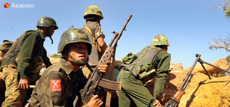 Caption: Kachin Independence Army fighters in 2013. / The Irrawaddy