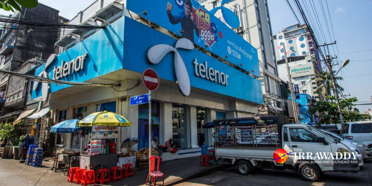 A Telenor showroom in downtown Yangon. / The Irrawaddy