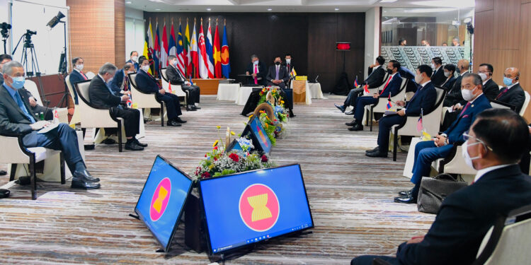 The ASEAN leaders’ meeting in April 2021. / Biro Pers dan Media Sekretariat Presiden Indonesia