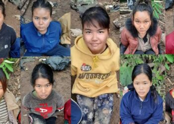 Female medics captured by junta forces in Kale Township. / CJ