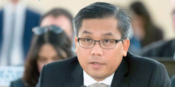 U Kyaw Moe Tun, Myanmar’s ambassador to the United Nations, in Geneva in March 2019. / MOFA