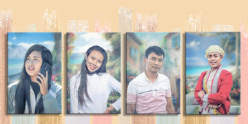 Jailed Kanbawza Tai staff Nann Nann Tai, Nan Win Yi, and Ko Tin Aung Kyaw and relative Ko Sai Sithu. / Supplied