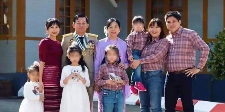Feature: Family photo of Myanmar junta chief Senior General Min Aung Hlaing.