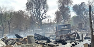 Kin Ma Village on June 16 after being burned down. / CJ