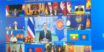 The ASEAN-China Special Summit in progress on Monday.