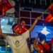 NLD supporters celebrate the party's election victory in Yangon in November 2020. / The Irrawaddy