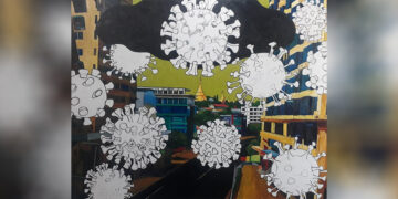 Paintings to be displayed at MPP Ye Myint’s “COVID-19” art exhibition. / Photos supplied
