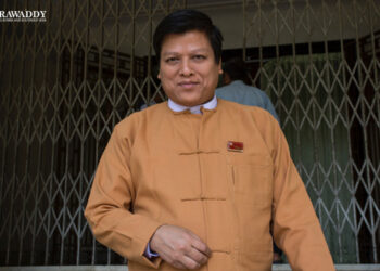 Yangon's social affairs minister, U Naing Ngan Lin, in early March. / Htet Wai / The Irrawaddy