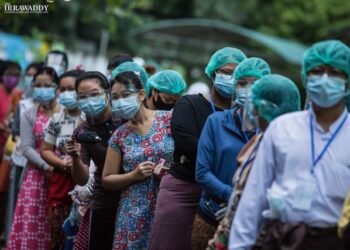 A Yangon polling station on Nov. 8, 2020. / The Irrawaddy