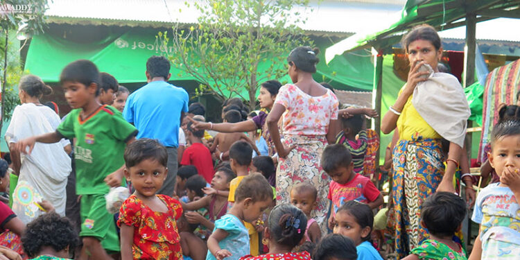 A Hindu Camp in Kyaung Tet Lan Ward in Rakhine State's Sittwe. / Min Aung Khaing / The Irrawaddy