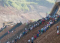 Jade prospectors pick through discarded earth at a disposal site for a jade mine in Hpakant, Kachin State. / C Thu / Myitkyina Journal