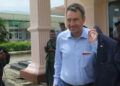 ICRC chief Peter Maurer at Sittwe Airport, before leaving Rakhine State. / Min Aung Khine / The Irrawaddy