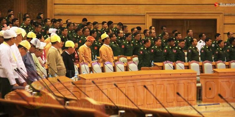 Lawmakers attend the opening session of the Union Parliament in January.. / Htet Naing Zaw / The Irrawaddy