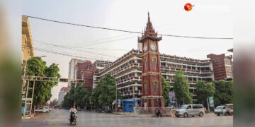 Downtown Mandalay during COVID-19 restrictions in April. / Zaw Zaw / The Irrawaddy