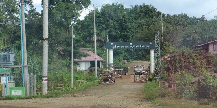 The entrance to the Myitsone Dam project. / Nan Lwin Hnin Pwint / The Irrawaddy