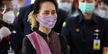 Myanmar State Counselor Daw Aung San Suu Kyi is seen in Naypyitaw on Jan. 27, 2021 / Thiha Lwin / The Irrawaddy