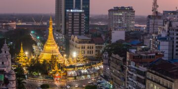 An evening view of downtown Yangon, Myanmar’s commercial capital. / The Irrawaddy
