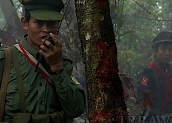 Kachin Independence Army soldiers in Kutkai. / Kyaw Kha / The Irrawaddy