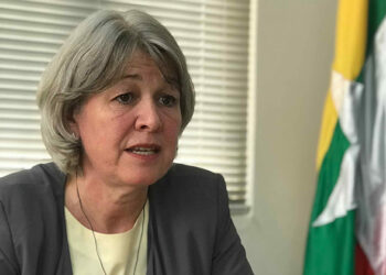 UNFPA representative Janet Jackson at her office in Yangon in February 2018 / Nyein Nyein / The Irrawaddy