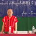 General Saw Mutu Say Poe (left), chairman of the Karen National Union, addresses a meeting of the organization’s Central Standing Committee in Lay Wah in Karen State’s Paan district on Nov. 6, 2018. / Karen National Union / Facebook