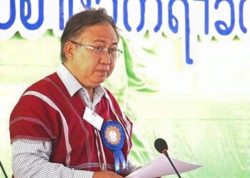 KNU vice chairman Padoh Kwe Htoo Win speaks at the group’s 16th Congress in April 2017. / Karen National Union Headquarter / Facebook