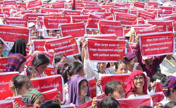 Kachin demonstrators gather to call for an end to ongoing conflict. / Nang Lwin Hnin Pwint / The Irrawaddy