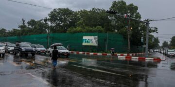 The project site of Marga Landmark at its new location near Inya Lake in June. / Pyay Kyaw / The Irrawaddy