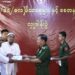 Senior General Min Aung Hlaing donates cash to Islamic religious leaders on August 25, 2019. / Defense Services Commander-in-Chief’s Office