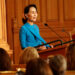 Myanmar’s State Counsellor Aung San Suu Kyi gives a speech at the Swedish parliament in Stockholm, Sweden June 13, 2017. / Christine Olsson / News Agency
