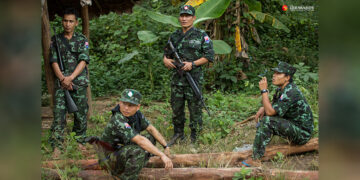 Karen National Liberation Army troops in a Karen National Union-controlled area in Karen State. / The Irrawaddy