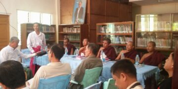 The New Mon State Party meets with civic leaders in Moulmein, Mon State. / Minmin New / Facebook