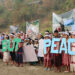 Residents of Ei Tu Hta on the Salween River near the Thai border demand no dams and call for peace on their river on the International Day of Action for Rivers on March 14, 2019. / Hsa Moo / Karen River Watch