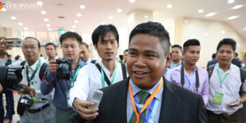 Brigadier General Nyo Tun Aung of the AA attends the third session of the Union Peace Conference in Naypyitaw in July 2018. / Myo Min Soe / The Irrawaddy