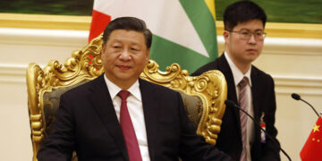 Chinese President Xi Jinping is seen during a meeting with State Counselor Daw Aung San Suu Kyi in Naypyitaw on Jan. 17, 2020.  / Pool