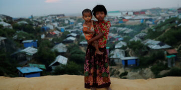 Rohingya refugee children pose for a picture at the Balukhali camp in Cox's Bazar, Bangladesh, on Nov. 15, 2018. / Reuters