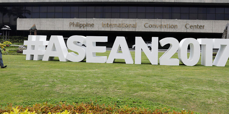 The Association of Southeast Asian Nations (Asean) sign is pictured outside the Philippine International Convention Centre / Erik De Castro / Reuters