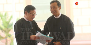 Thura U Shwe Mann (right) in Naypyitaw / Htet Naing Zaw / The Irrawaddy