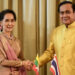 Myanmar State Counselor Daw Aung San Suu Kyi and Thai Prime Minister Prayut Chan-o-cha pose for a photo after a meeting in Bangkok, Thailand in June 2016. / The Irrawaddy